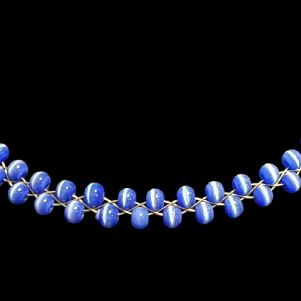 Kids Blue Moon-glow Beaded Necklace Bracelet Set Jewelry Gift